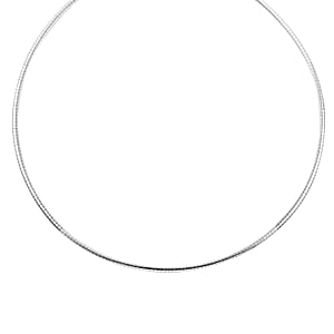 Italian Sterling Silver 2mm Omega Chain Necklace 18 Inches 10.50 Grams