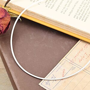 Italian Sterling Silver 2mm Omega Chain Necklace 18 Inches 10.50 Grams