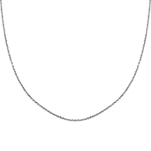 Sparkle Chain Necklace in Rhodium Over Sterling Silver 4.90 Grams 24 Inches