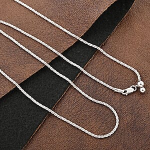 Sparkle Chain Necklace in Rhodium Over Sterling Silver 4.90 Grams 24 Inches
