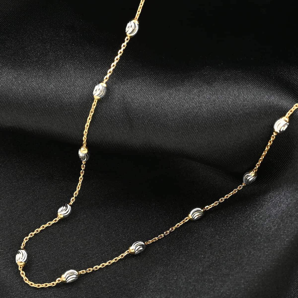 Buy Italian 14K Yellow Gold Over and Sterling Silver 3mm Station