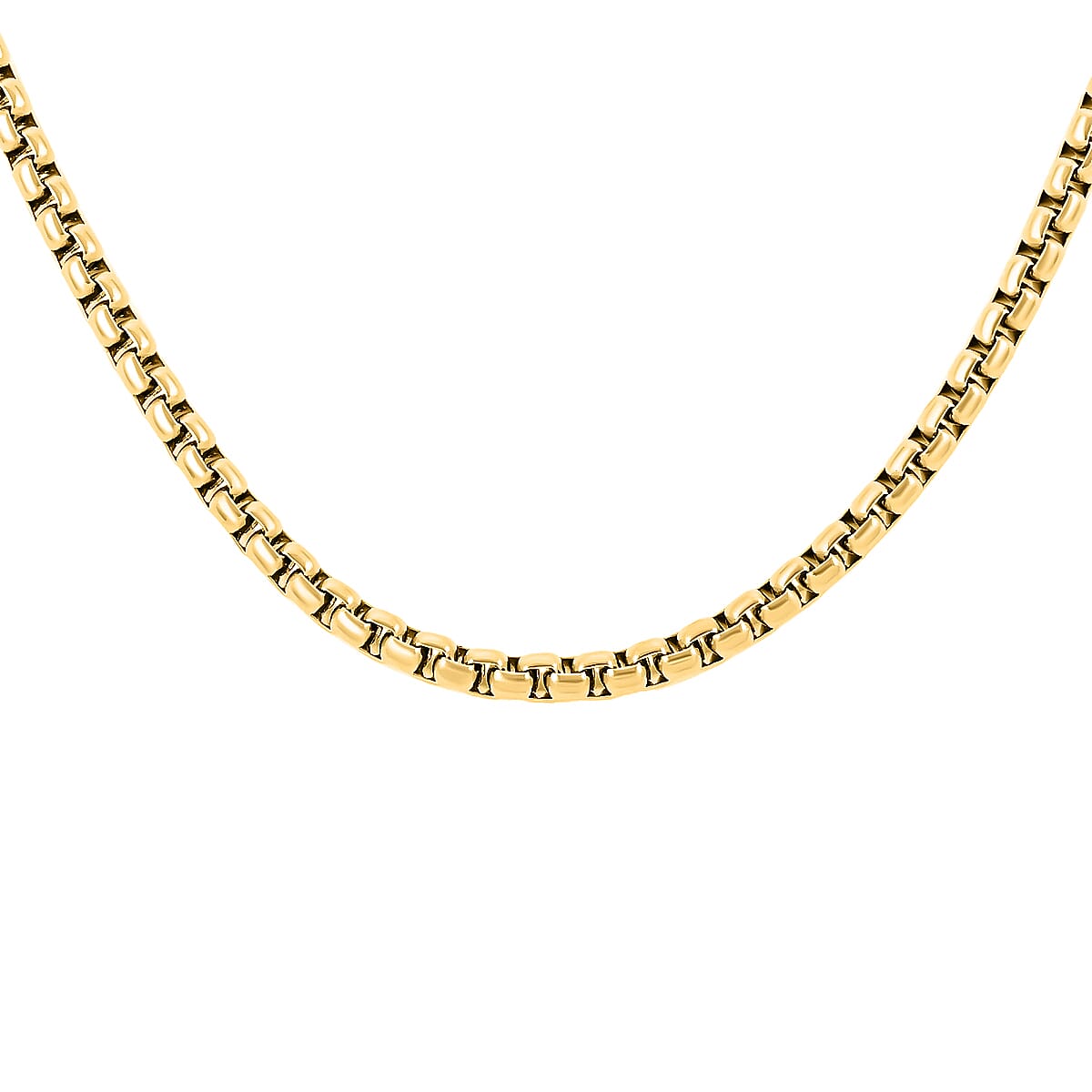 14K Yellow Gold Sterling Silver Box Chain Necklace 24 Inches 7.90 Grams image number 0