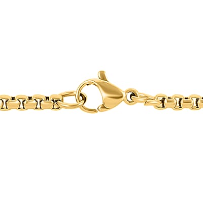 14K Yellow Gold Sterling Silver Box Chain Necklace 24 Inches 7.90 Grams