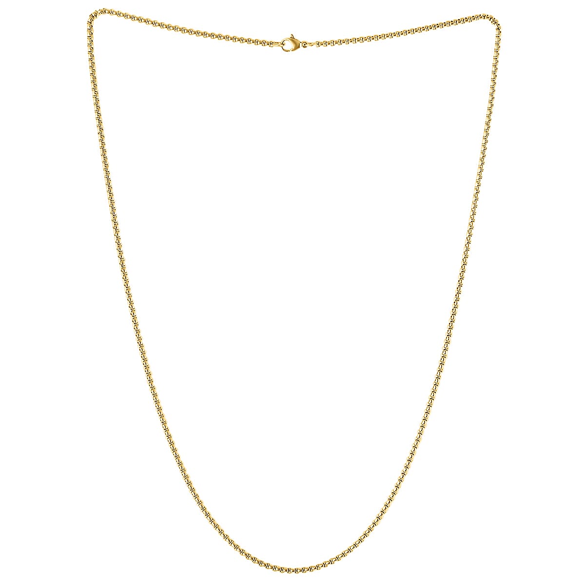 14K Yellow Gold Sterling Silver Box Chain Necklace 24 Inches 7.90 Grams image number 2