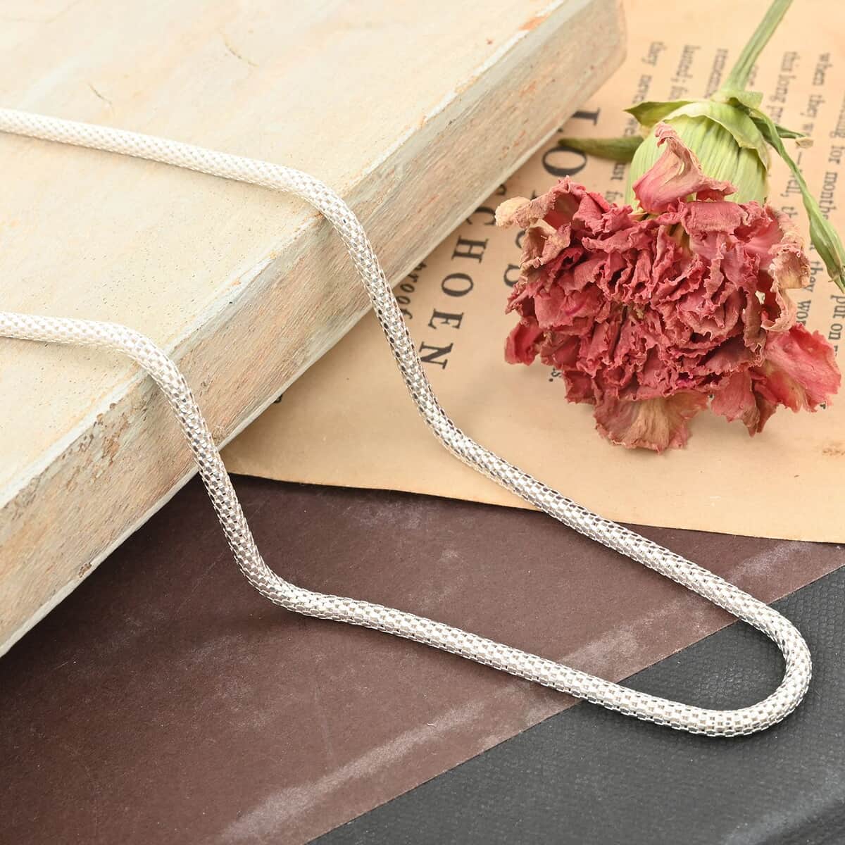 2.70mm Coreana Popcorn Chain Necklace in Sterling Silver 24 Inches 8.8 Grams image number 1