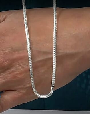 2.70mm Coreana Popcorn Chain Necklace in Sterling Silver 24 Inches 8.8 Grams