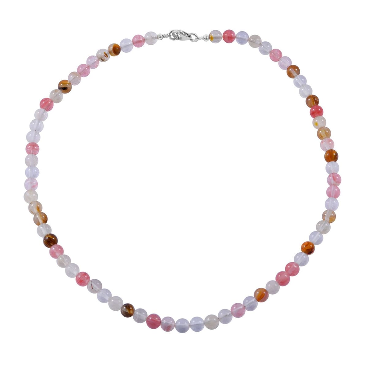 Multi Color Quartz 108.00 ctw Necklace in Sterling Silver 18 Inches image number 0