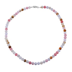Multi Color Quartz 108.00 ctw Necklace in Sterling Silver 18 Inches