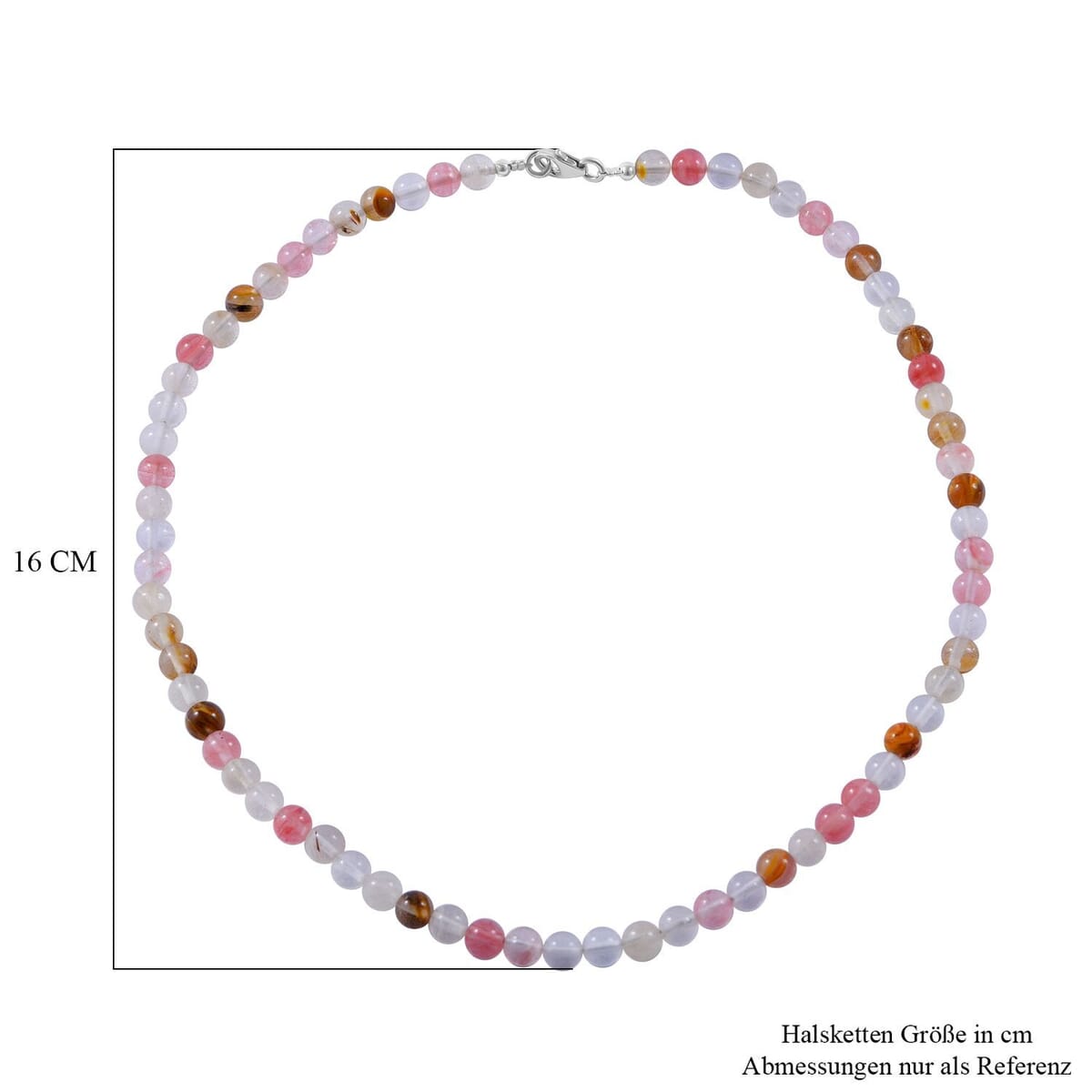 Multi Color Quartz 108.00 ctw Necklace in Sterling Silver 18 Inches image number 5