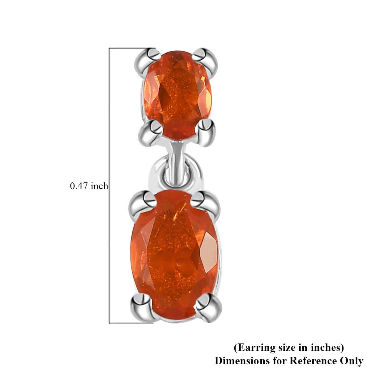 Crimson Fire Opal Dangle Earrings in Platinum Over Sterling Silver 0.85 ctw image number 4