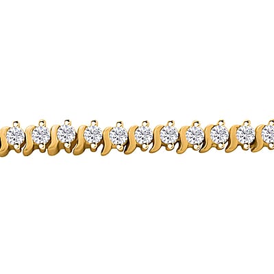 Simulated Diamond Tennis Bracelet in 14K Yellow Gold Over Sterling Silver (7.00 In) 6.50 ctw