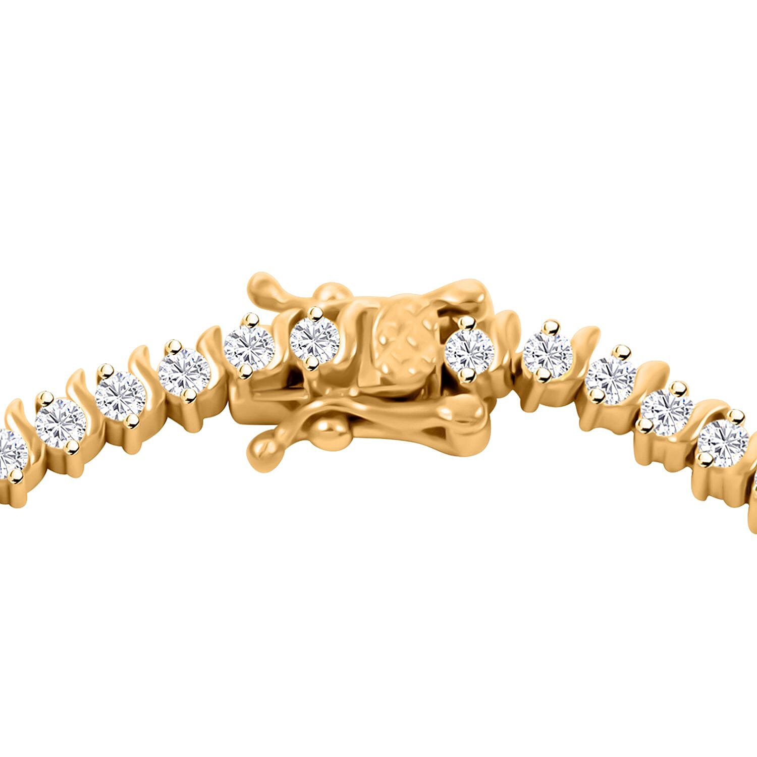Simulated Diamond Tennis Bracelet in 14K Yellow Gold Over Sterling Silver (7.00 In) 6.50 ctw