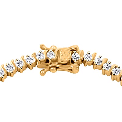 Simulated Diamond Tennis Bracelet in 14K Yellow Gold Over Sterling Silver (7.00 In) 6.50 ctw