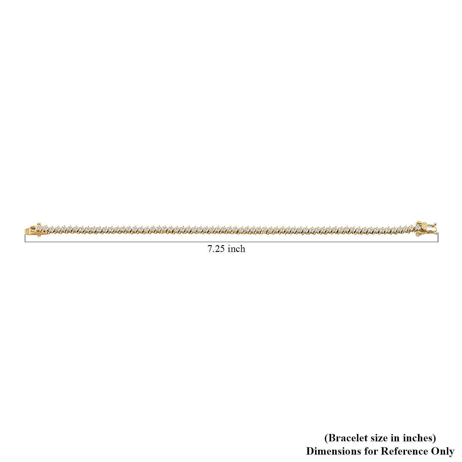 Simulated Diamond Tennis Bracelet in 14K Yellow Gold Over Sterling Silver (7.00 In) 6.50 ctw
