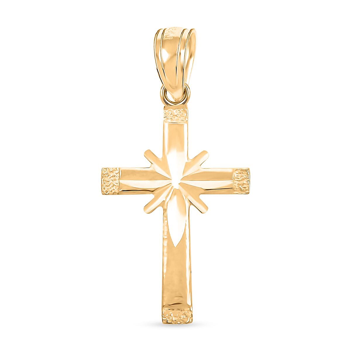 Made in America 10K Yellow Gold Cross Pendant 0.70 Grams