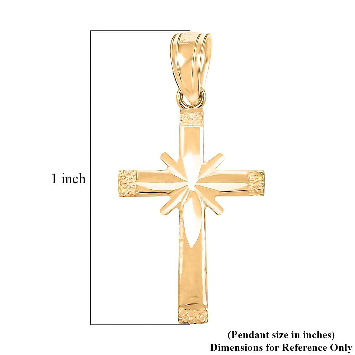 Made in America 10K Yellow Gold Cross Pendant 0.70 Grams