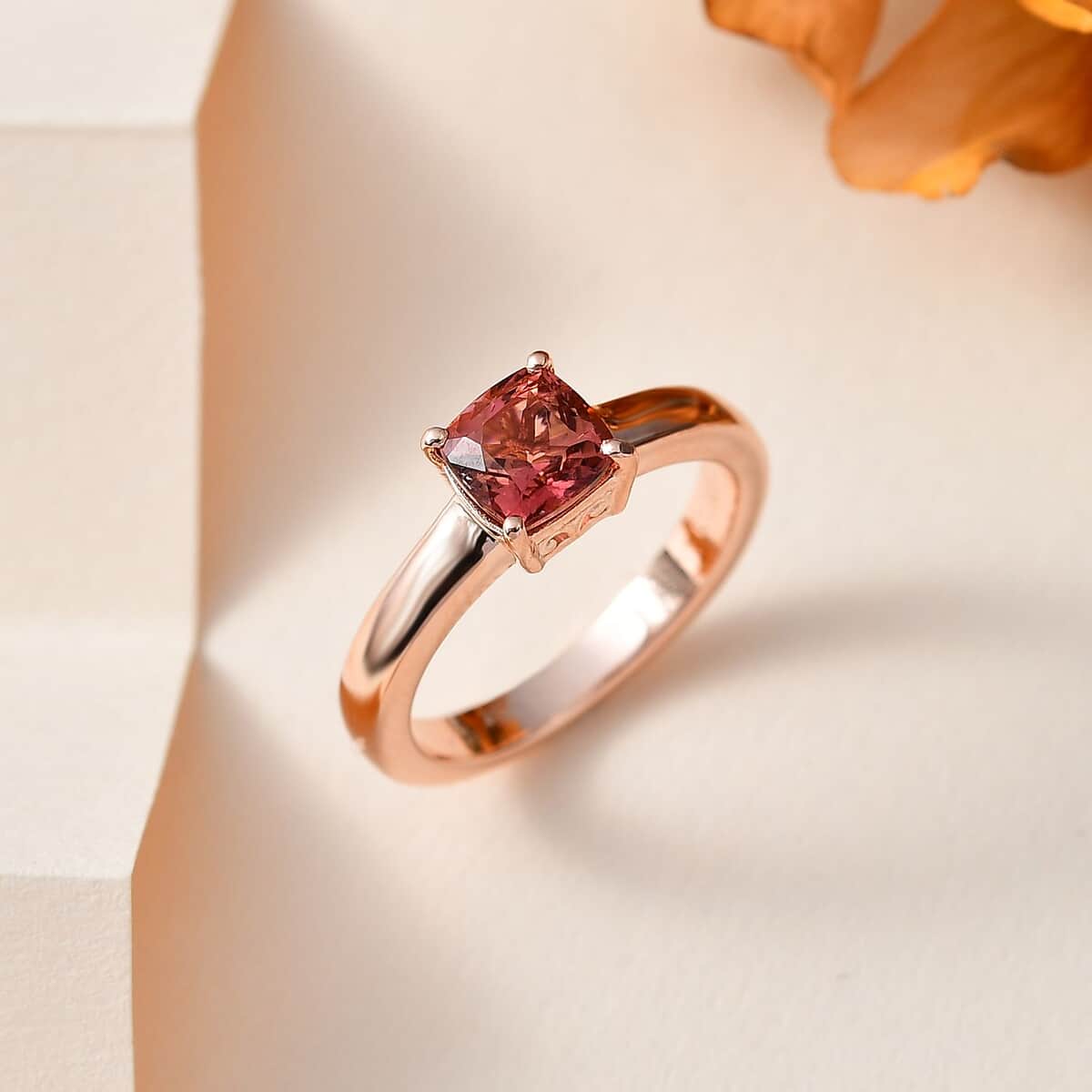 Premium Blush Tourmaline Solitaire Ring in Vermeil Rose Gold Over Sterling Silver (Size 6.0) 2.10 ctw image number 1