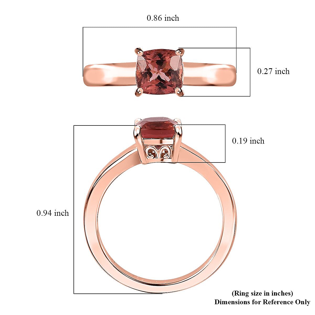 Premium Blush Tourmaline Solitaire Ring in Vermeil Rose Gold Over Sterling Silver (Size 6.0) 2.10 ctw