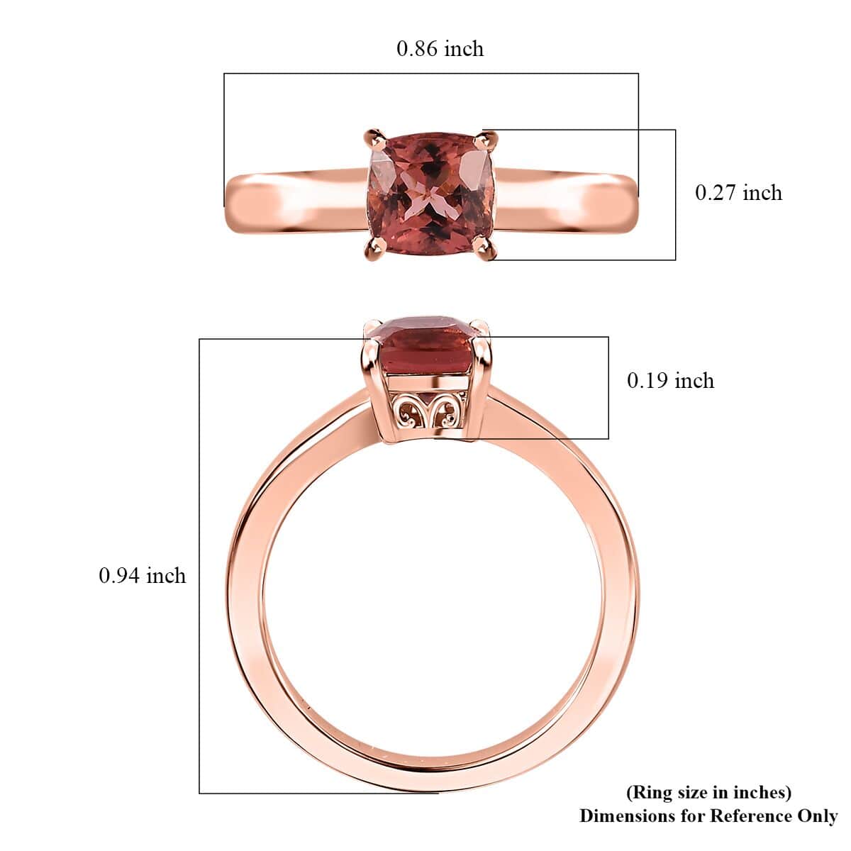Premium Blush Tourmaline Solitaire Ring in Vermeil Rose Gold Over Sterling Silver (Size 6.0) 2.10 ctw image number 5