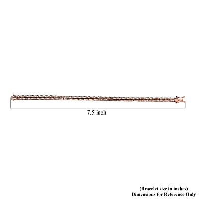 D'Joy Natural Champagne Diamond 2 Row Bracelet in Vermeil RG Over Sterling Silver (7.25 In) 3.00 ctw