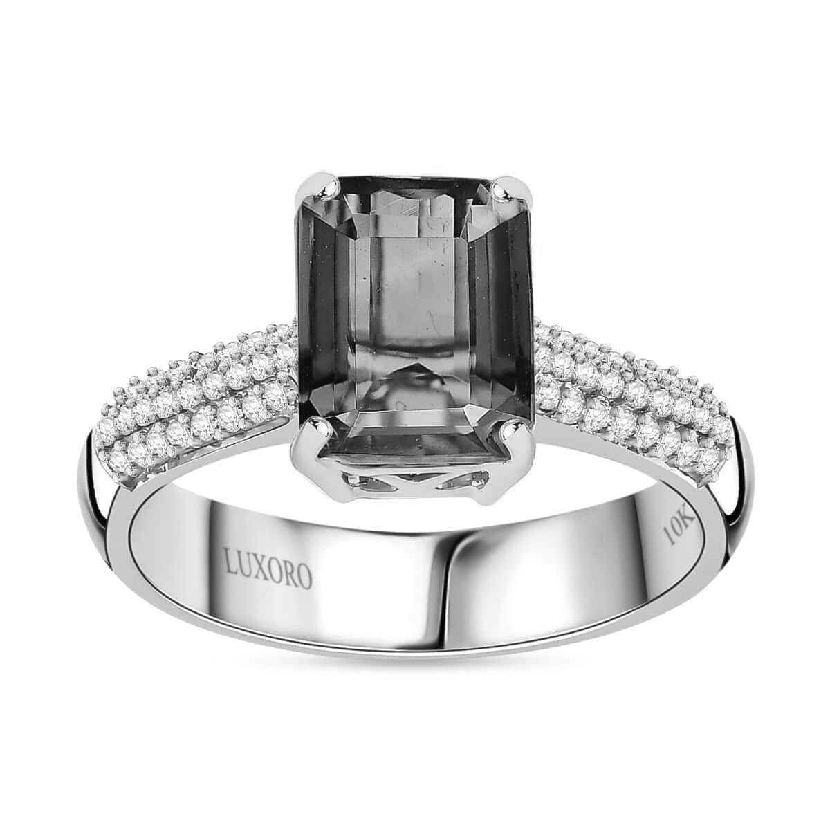 Luxoro 10K AA White and Rose Gold Premium Blush Tourmaline and G-H I2 Diamond Ring (Size 10.0) 2.30 ctw image number 0