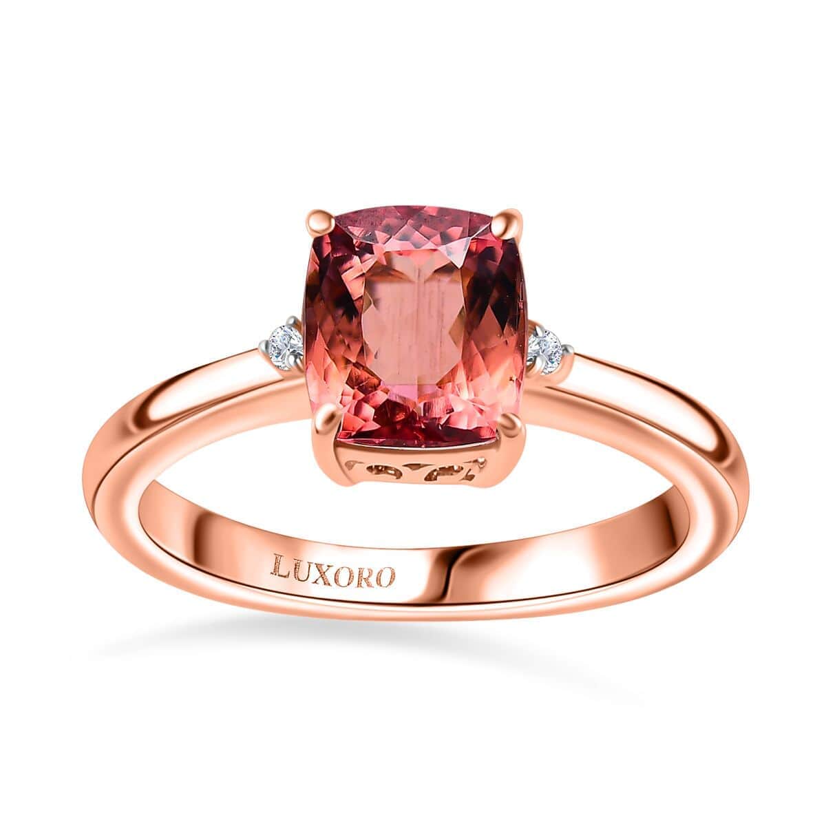 Luxoro 10K Rose Gold Premium Blush Tourmaline and G-H I2 Diamond Ring (Size 7.0) 2.40 ctw image number 0