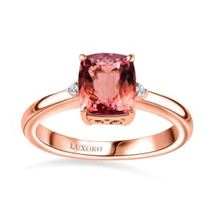 Luxoro 10K Rose Gold Premium Blush Tourmaline and G-H I2 Diamond Ring (Size 7.0) 2.40 ctw