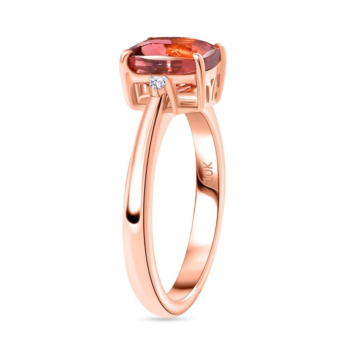 Luxoro 10K Rose Gold Premium Blush Tourmaline and G-H I2 Diamond Ring (Size 7.0) 2.40 ctw image number 3