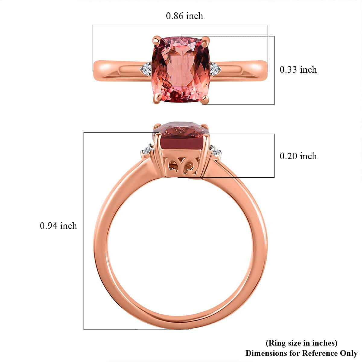 Luxoro 10K Rose Gold Premium Blush Tourmaline and G-H I2 Diamond Ring (Size 7.0) 2.40 ctw