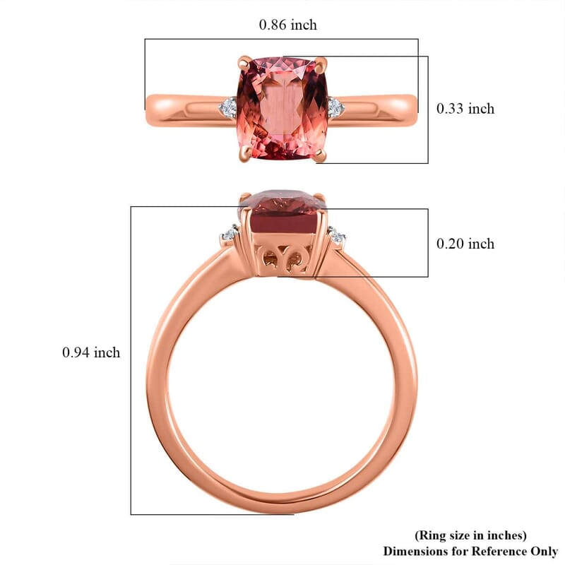Luxoro 10K Rose Gold Premium Blush Tourmaline and G-H I2 Diamond Ring (Size 7.0) 2.40 ctw