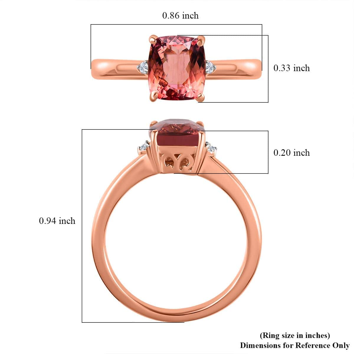 Luxoro 10K Rose Gold Premium Blush Tourmaline and G-H I2 Diamond Ring (Size 7.0) 2.40 ctw image number 5