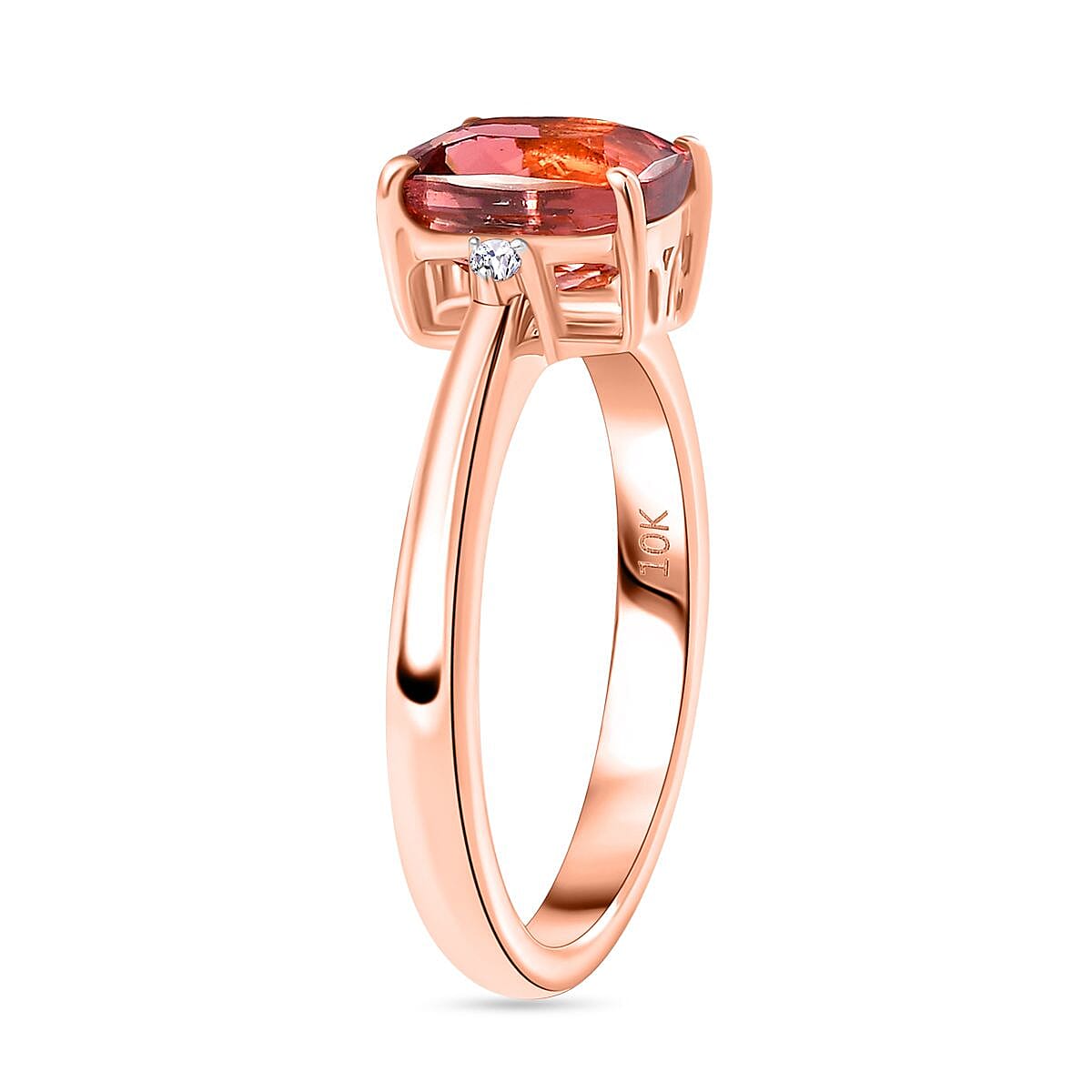 Luxoro 10K Rose Gold Premium Blush Tourmaline and G-H I2 Diamond Ring (Size 8.0) 2.40 ctw image number 3