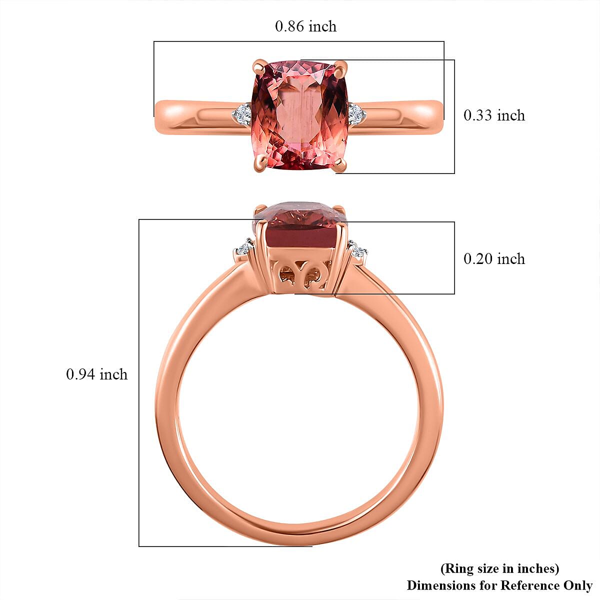 Luxoro 10K Rose Gold Premium Blush Tourmaline and G-H I2 Diamond Ring (Size 8.0) 2.40 ctw image number 5