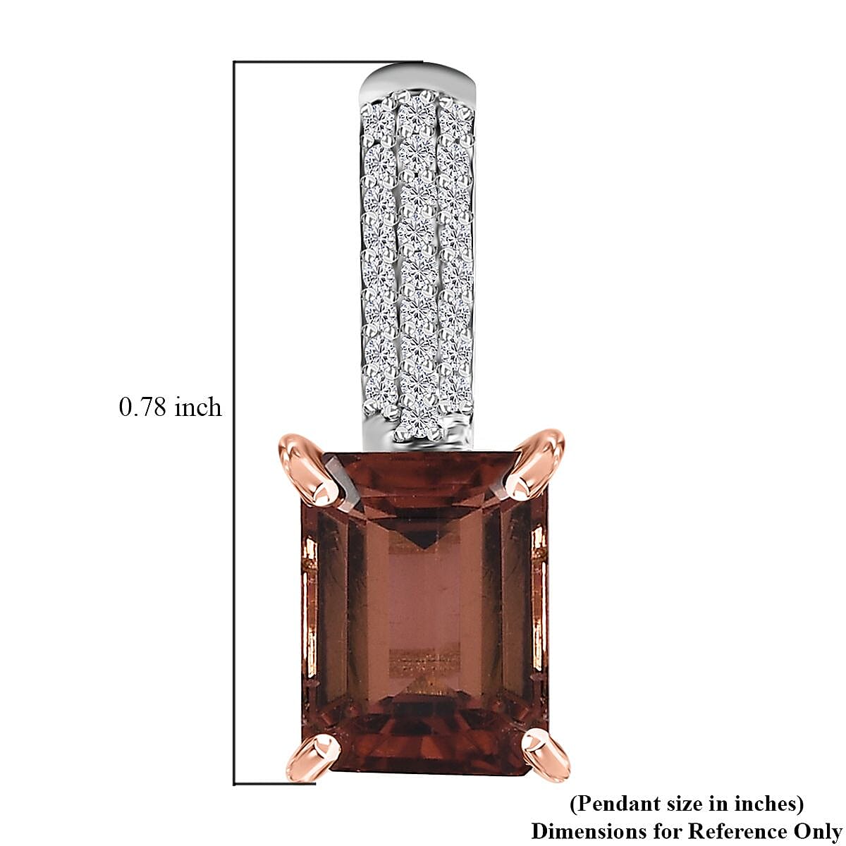 Luxoro 10K White and Rose Gold Premium Blush Tourmaline and G-H I2 Diamond Pendant 2.75 ctw