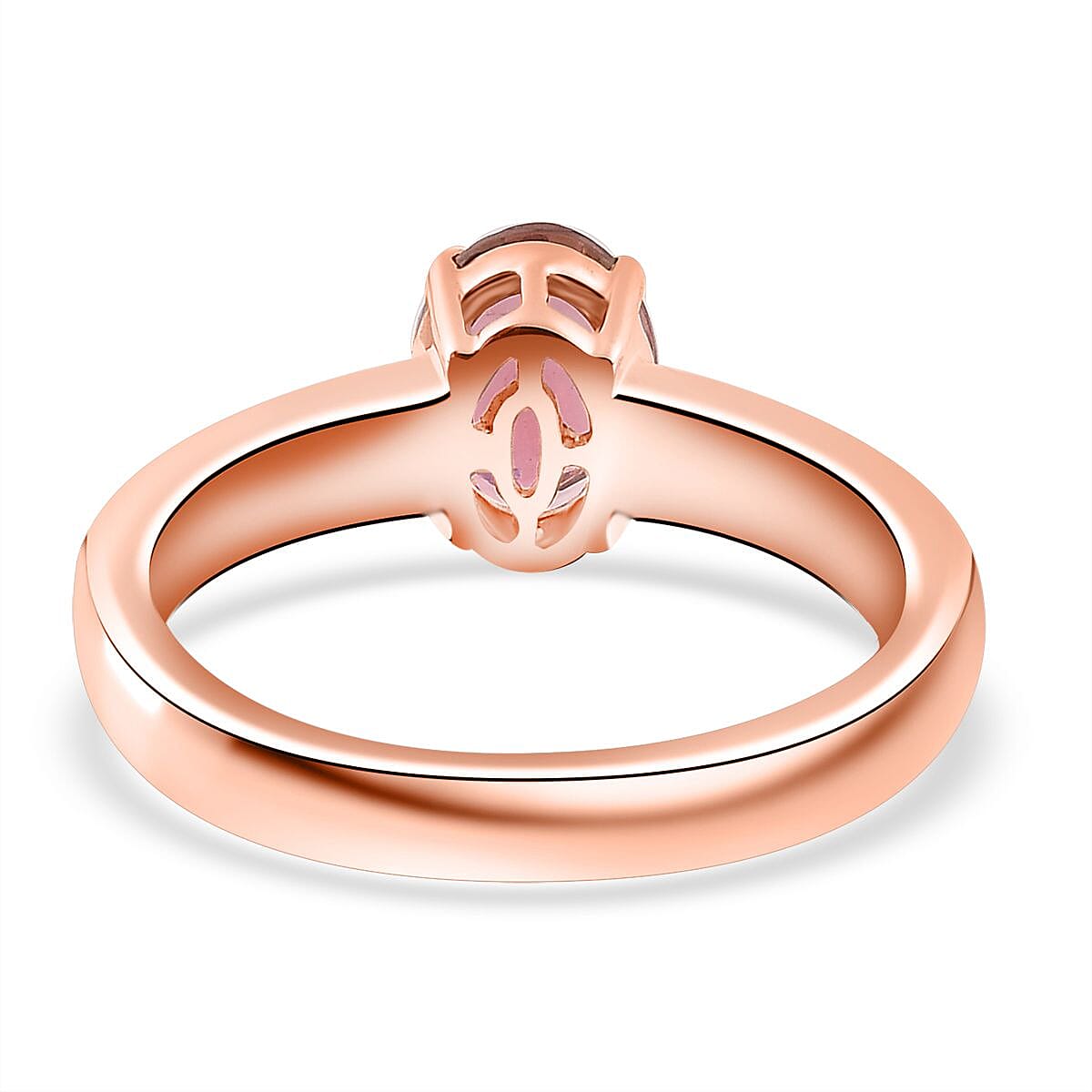Luxoro Premium Blush Tourmaline 1.35 ctw Solitaire Ring in 10K Rose Gold (Size 8.0) image number 4