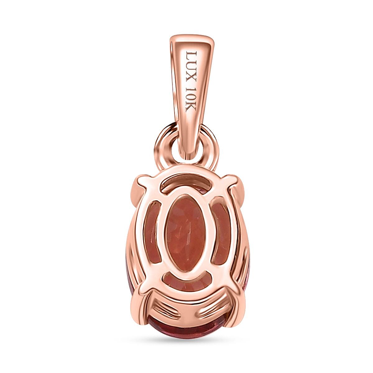 Luxoro 10K Rose Gold Premium Blush Tourmaline Solitaire Pendant without Chain 1.15 ctw