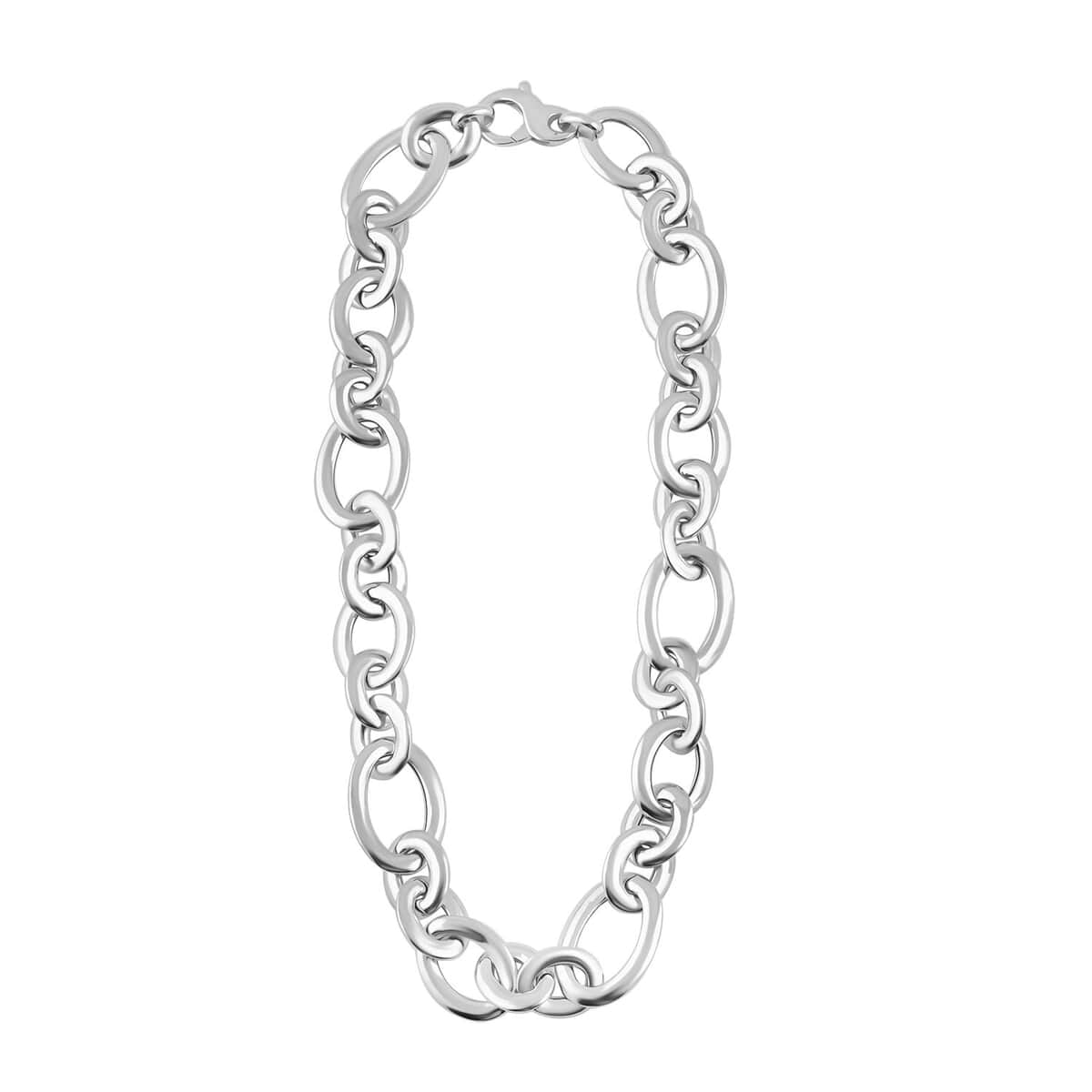 Italian Sterling Silver Link Necklace 18 Inches 42.05 Grams image number 2