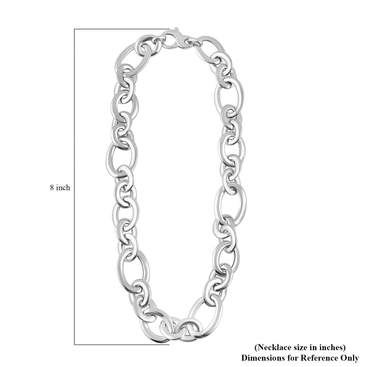 Italian Sterling Silver Link Necklace 18 Inches 42.05 Grams image number 4