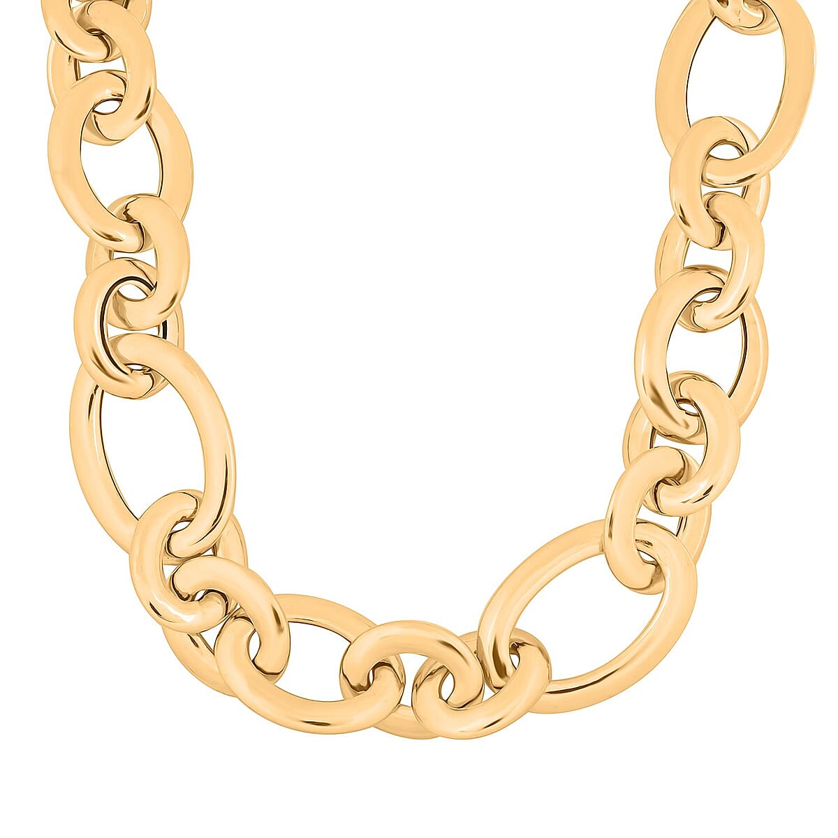 Italian 14K Yellow Gold Over Sterling Silver Link Necklace 18 Inches 41.70 Grams image number 0