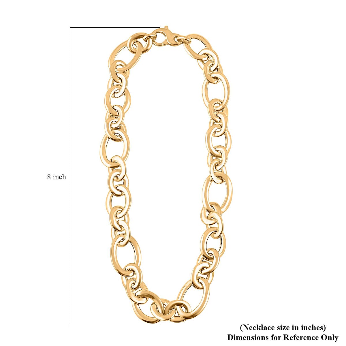 Italian 14K Yellow Gold Over Sterling Silver Link Necklace 18 Inches 41.70 Grams image number 4