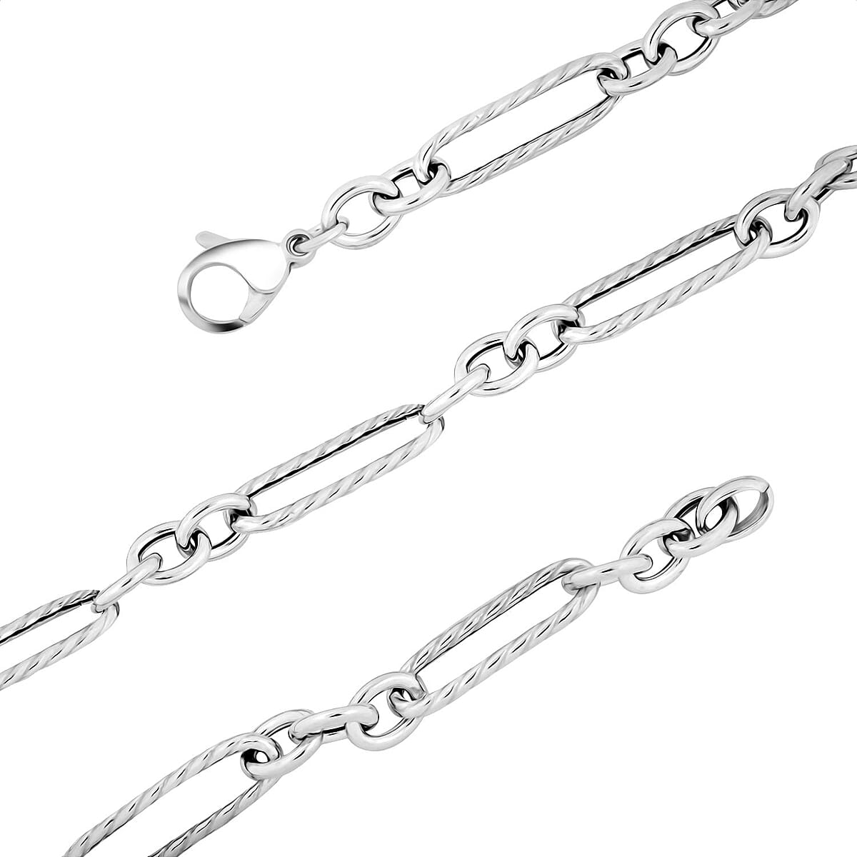 Italian Sterling Silver Oval Link Necklace 18 Inches 14.55 Grams image number 2