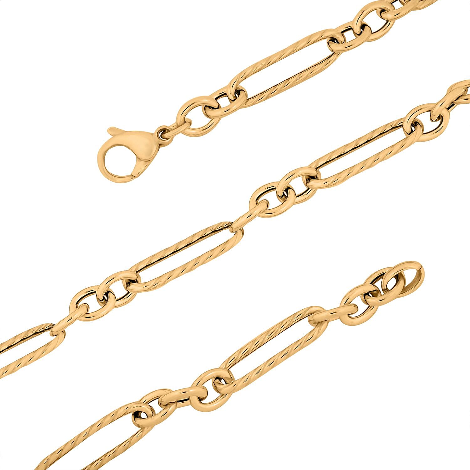 Italian 14K Yellow Gold Over Sterling Silver Oval Link Necklace 18 Inches 14.40 Grams