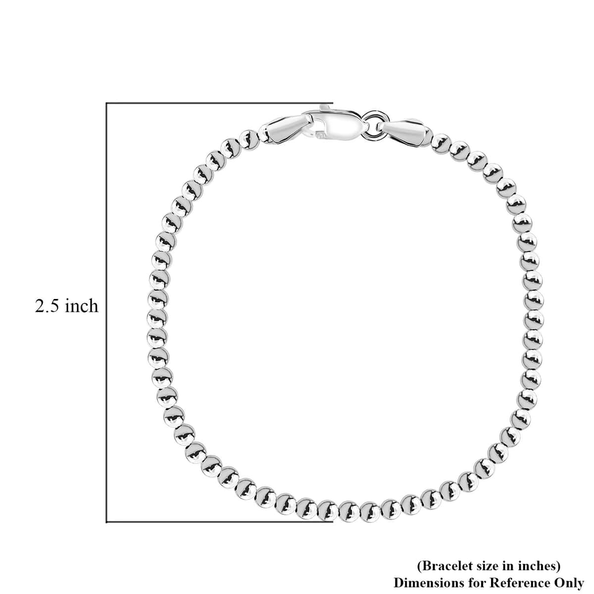 Italian Sterling Silver Beaded Bracelet (7.00 In) (4.95 g) image number 4