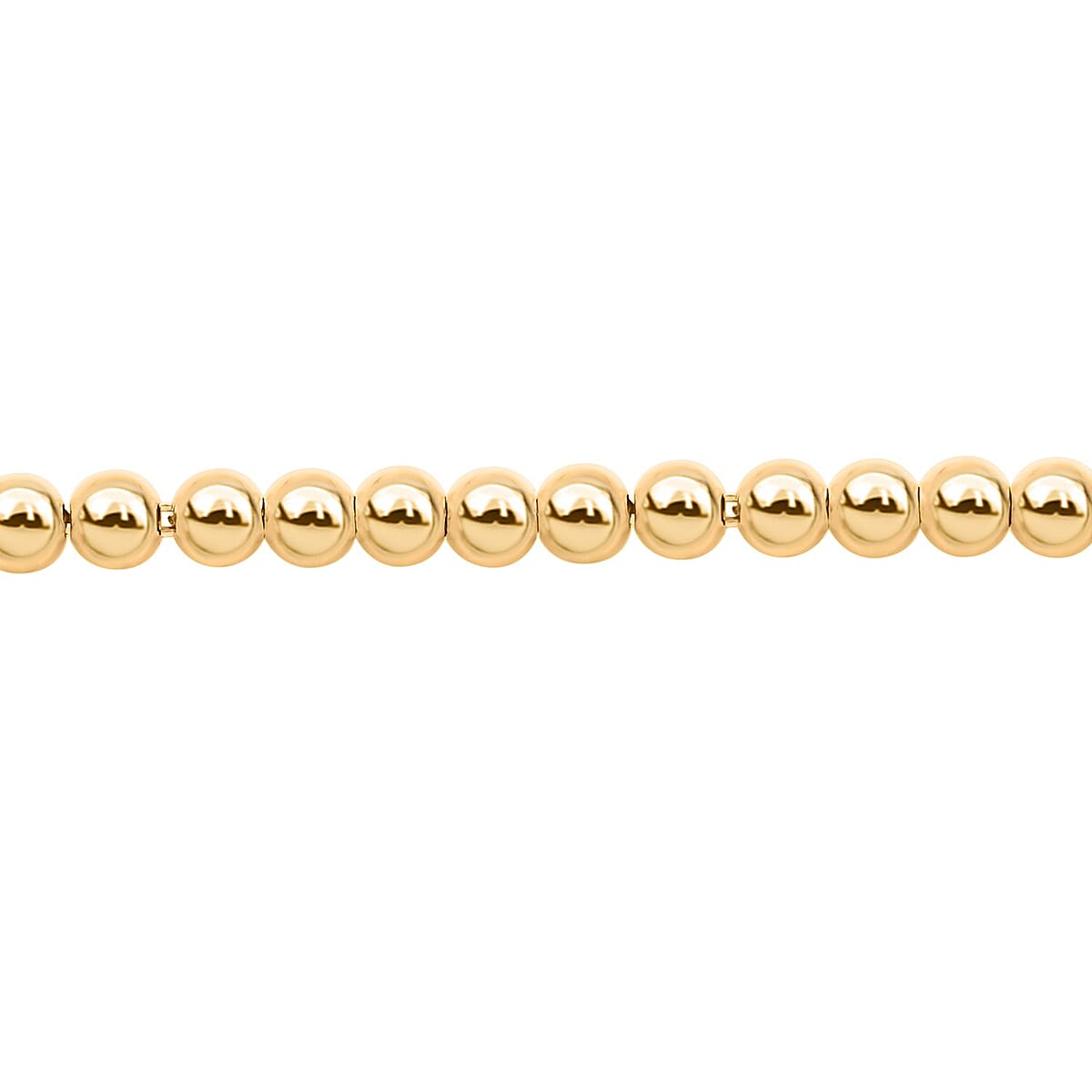 Italian 14K YG Over Sterling Silver Beaded Bracelet (7.00 In) 4.85 Grams image number 2