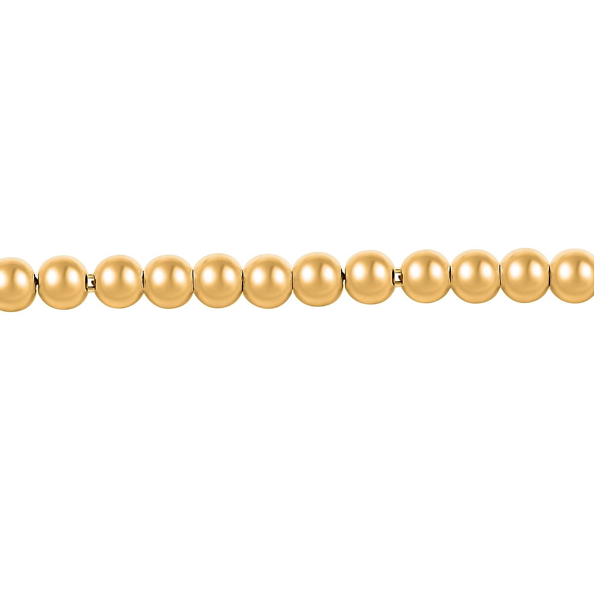 Italian 14K Yellow Gold Over Sterling Silver Beaded Bracelet (7.00 In) 7.10 Grams image number 2