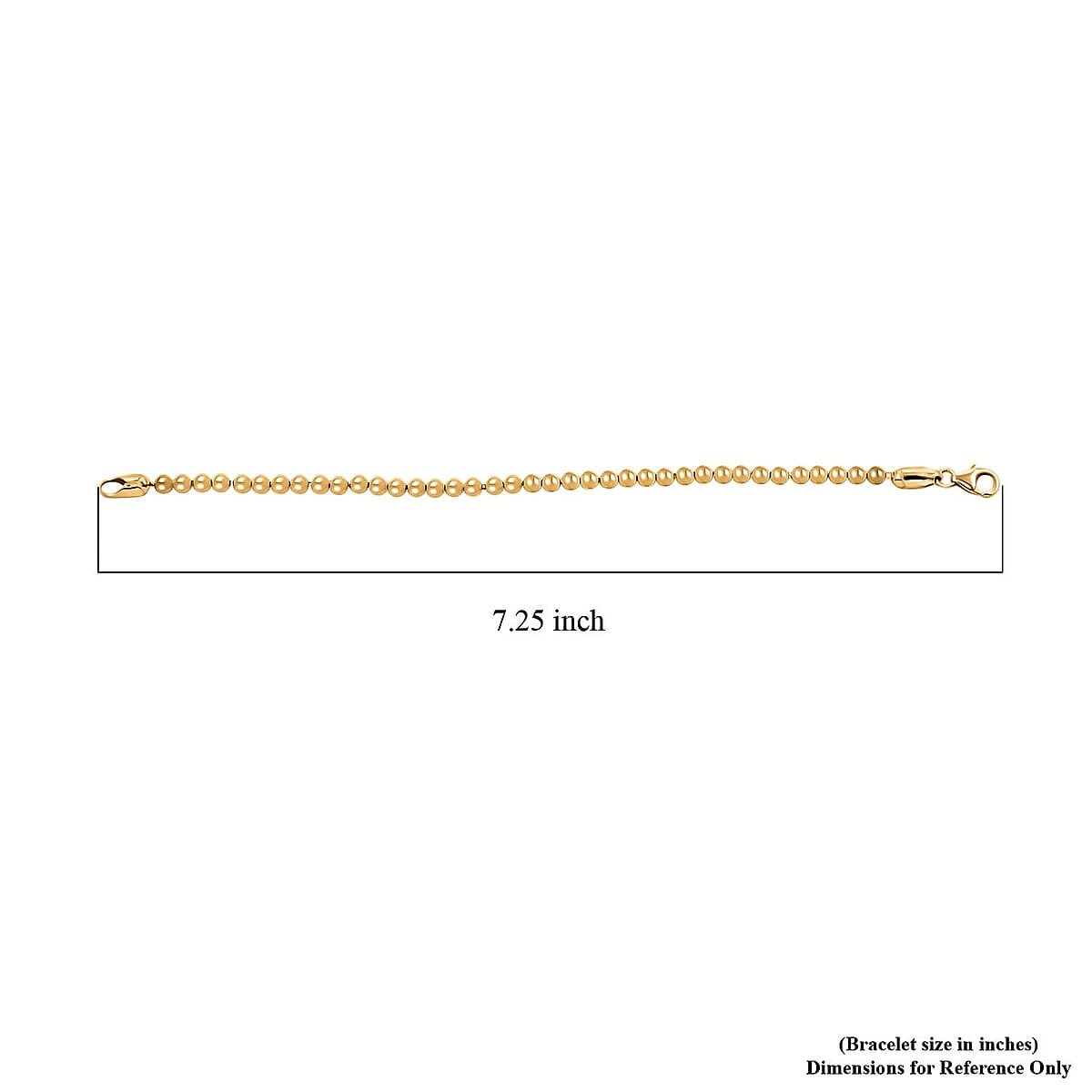 Italian 14K Yellow Gold Over Sterling Silver Beaded Bracelet (7.00 In) 7.10 Grams image number 4
