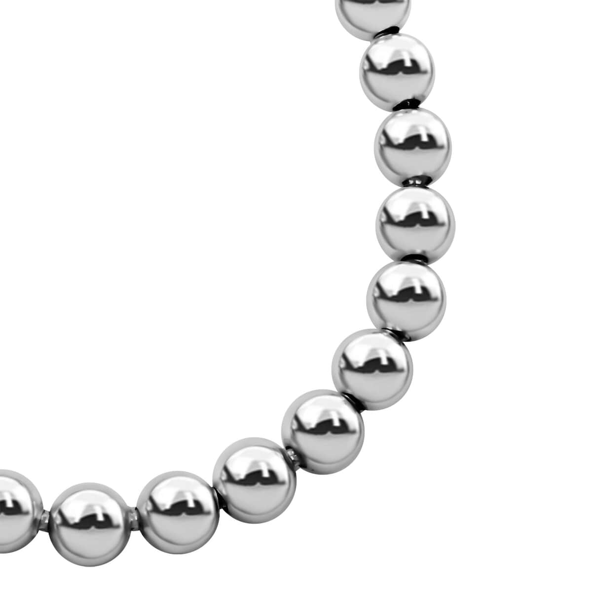 Italian Sterling Silver Beaded Bracelet (7.00 In) 10 Grams image number 2