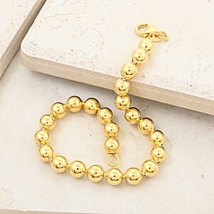 Italian 14K Yellow Gold Over Sterling Silver Beaded Bracelet (7.00 In) 9.90 Grams