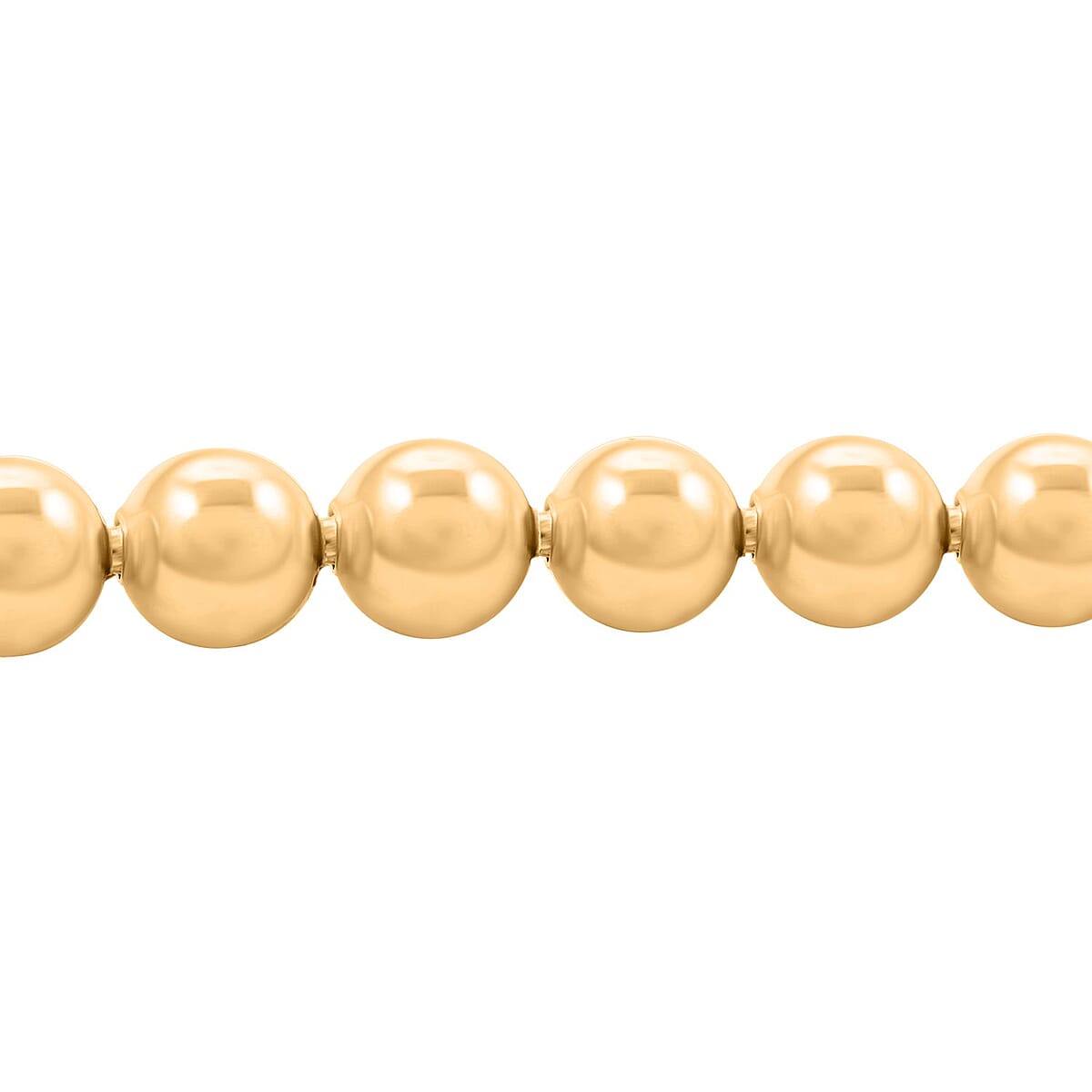 Italian 14K Yellow Gold Over Sterling Silver Beaded Bracelet (7.00 In) 9.90 Grams image number 2