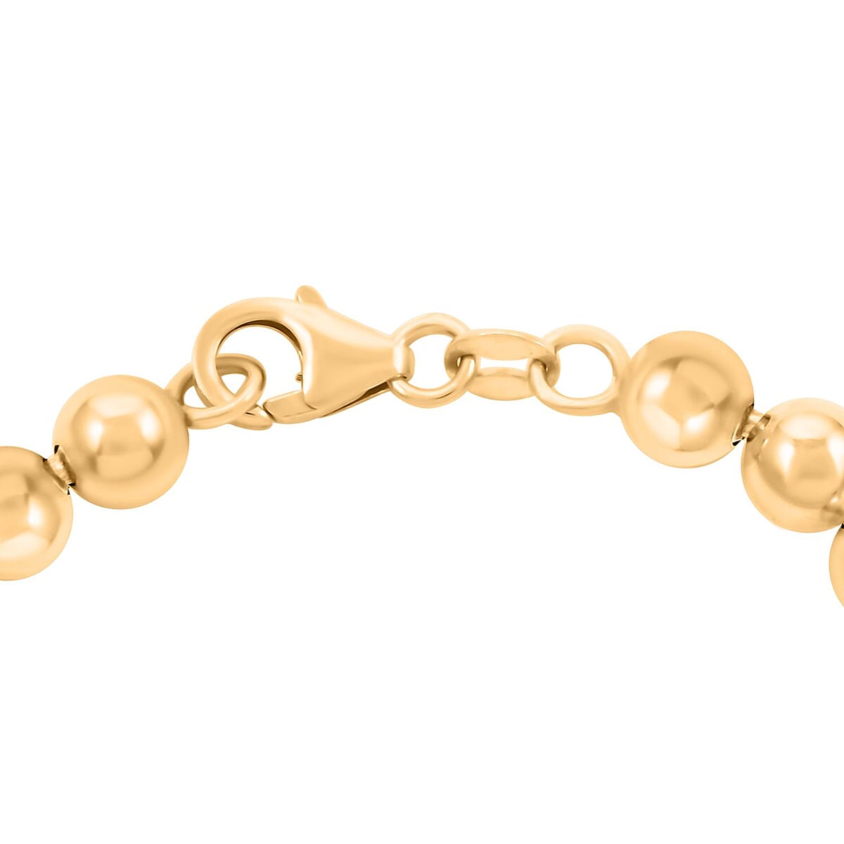 Italian 14K Yellow Gold Over Sterling Silver Beaded Bracelet (7.00 In) 9.90 Grams image number 3